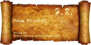 Haag Kristóf névjegykártya