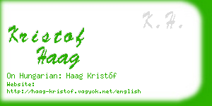 kristof haag business card